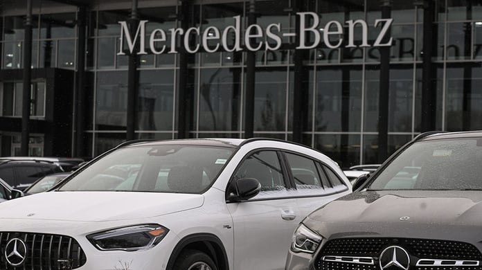 Mercedes-Benz dealership as bipartisan Senate bill threatens to ban the German automaker from US market over Chinese investor stakes
