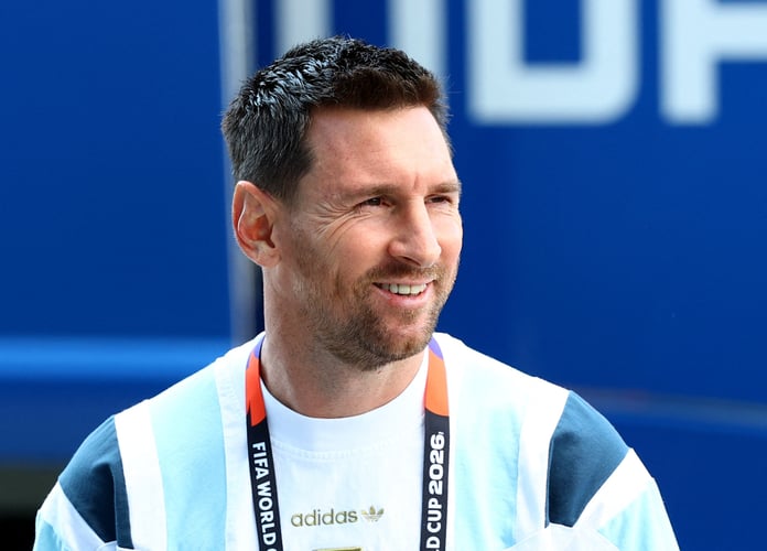 Lionel Messi in Argentina kit at 2026 World Cup match against Egypt