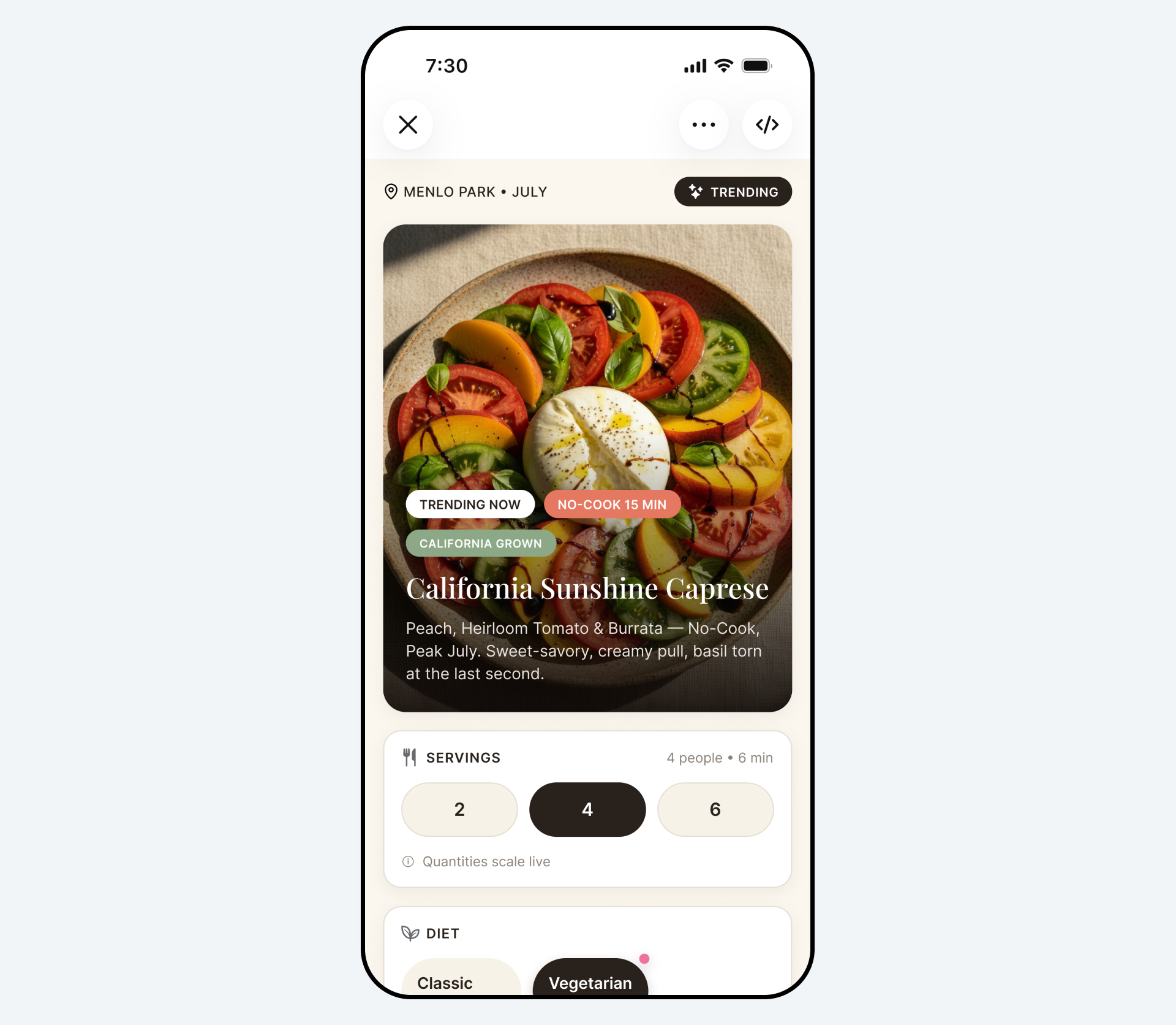 Meta AI daily briefing trending carousel interface shown on mobile device