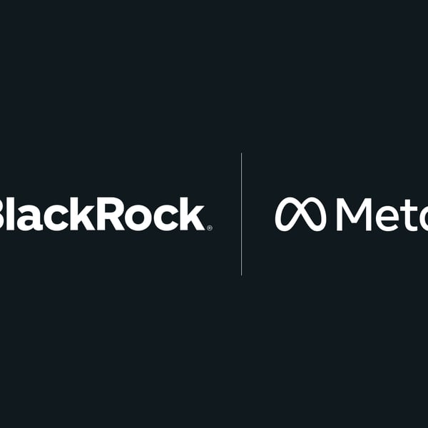 Meta Platforms and BlackRock logos representing their strategic AI data center venture