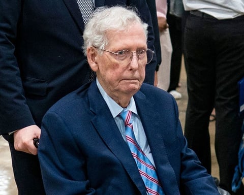 Mitch McConnell at Senate after recovering from fall and pneumonia in 2026