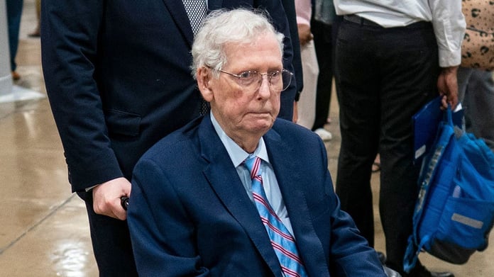 Mitch McConnell at Senate after recovering from fall and pneumonia in 2026