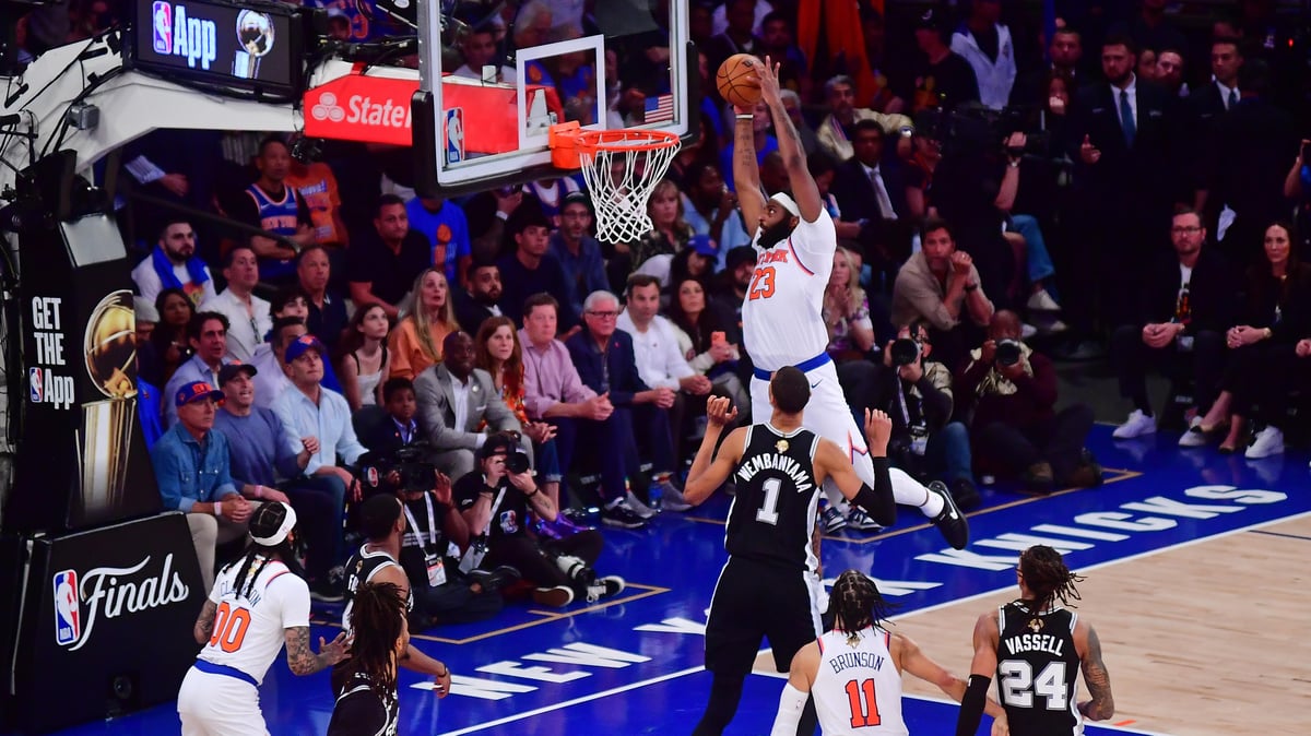 Mitchell Robinson of the New York Knicks during the 2026 NBA Finals