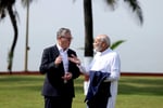 Indian PM Narendra Modi meets UK PM Keir Starmer for a bilateral meeting tied to the India-UK CETA trade agreement
