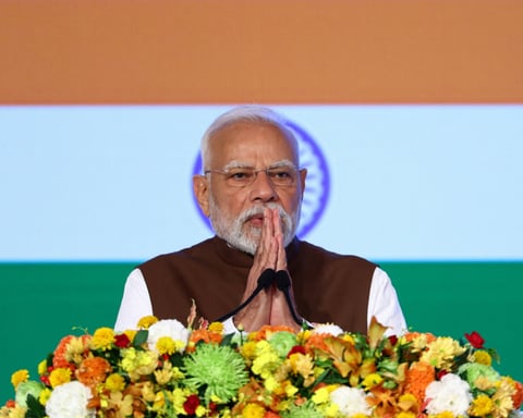 Indian Prime Minister Narendra Modi and Japanese Prime Minister Sanae Takaichi at Hyderabad House New Delhi during the India-Japan bilateral summit July 2026