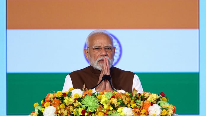 Indian Prime Minister Narendra Modi and Japanese Prime Minister Sanae Takaichi at Hyderabad House New Delhi during the India-Japan bilateral summit July 2026
