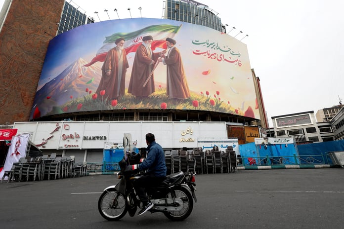 Billboard of Iran Supreme Leader Mojtaba Khamenei in Tehran March 2026
