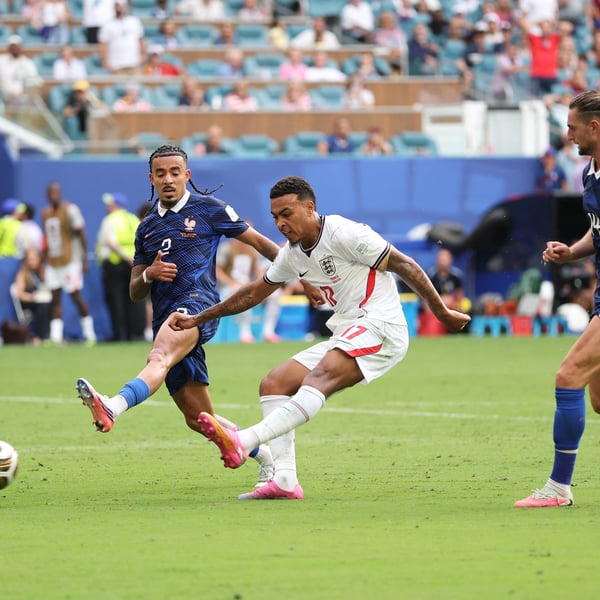 Morgan Rogers in action for England against France during the World Cup third-place playoff on July 18, 2026