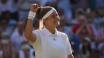 Karolina Muchova celebrates winning her Wimbledon 2026 semifinal against Coco Gauff