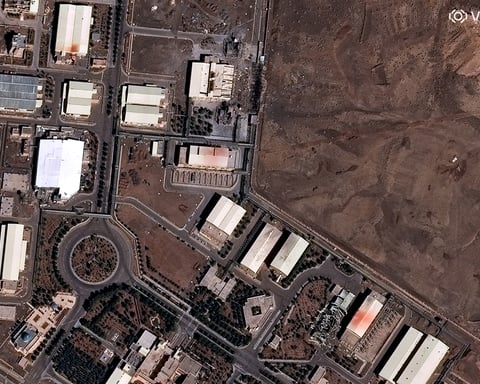 Satellite image of Iran Natanz nuclear facility after U.S. and Israeli strikes March 2026