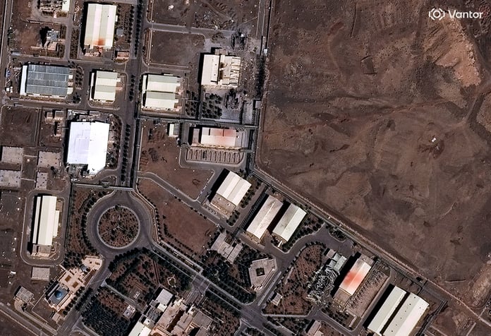 Satellite image of Iran Natanz nuclear facility after U.S. and Israeli strikes March 2026