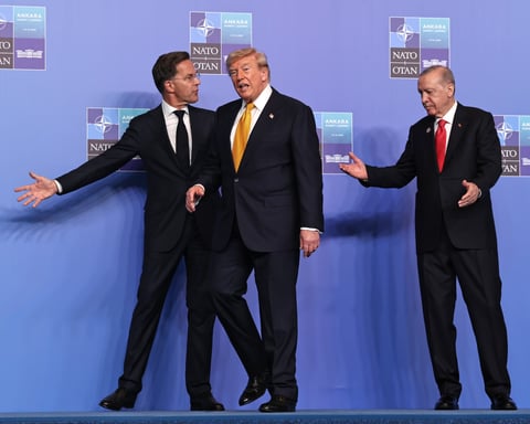 Donald Trump and NATO leaders during the 2026 NATO Summit in Ankara as the alliance debates plans for the 2027 Albania summit.