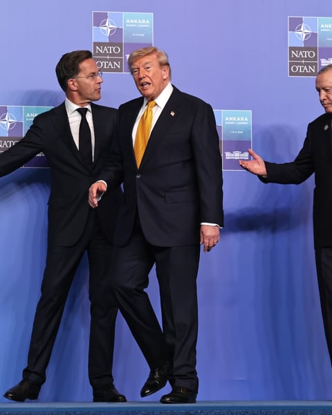 Donald Trump and NATO leaders during the 2026 NATO Summit in Ankara as the alliance debates plans for the 2027 Albania summit.