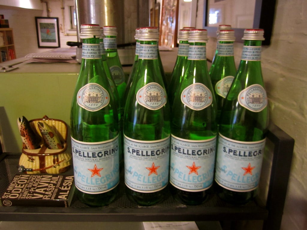 Multiple S.Pellegrino sparkling water bottles part of the Nestle Peranel joint venture with Platinum Equity