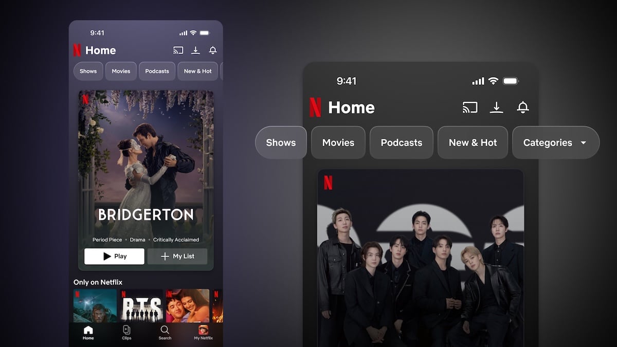 Netflix app home screen interface showing streaming content 2026