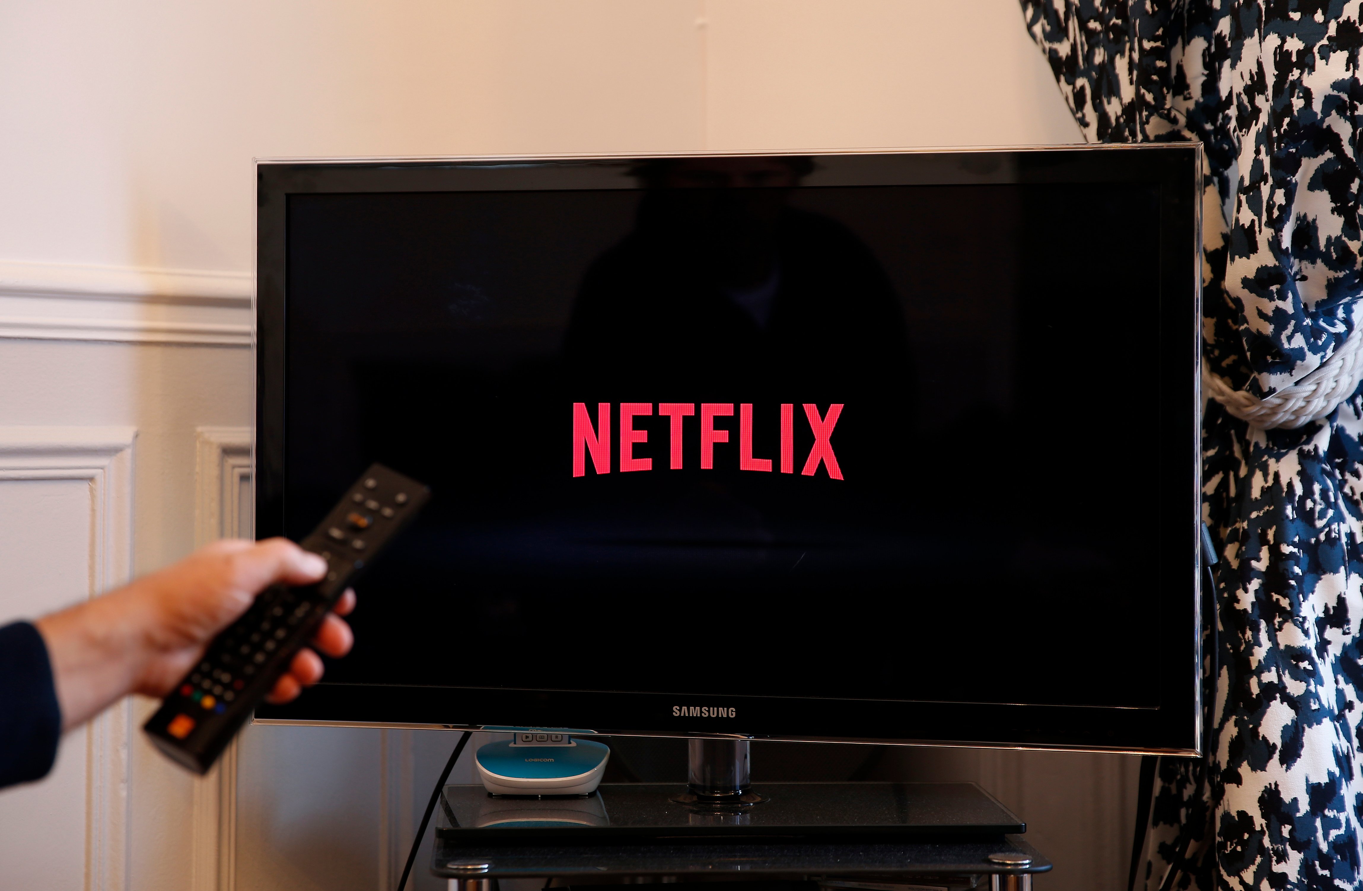 Netflix streaming service displayed on a television screen