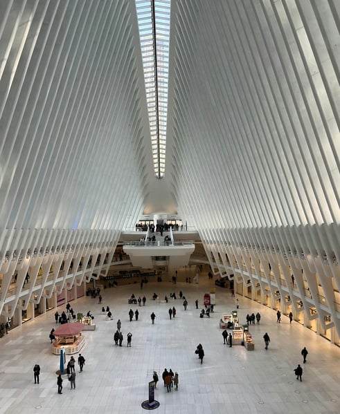 Interior of the Oculus at the World Trade Center in New York, near the center of the prediction market legal battle