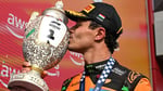 Lando Norris celebrates winning the 2026 Hungarian Grand Prix at the Hungaroring in Budapest