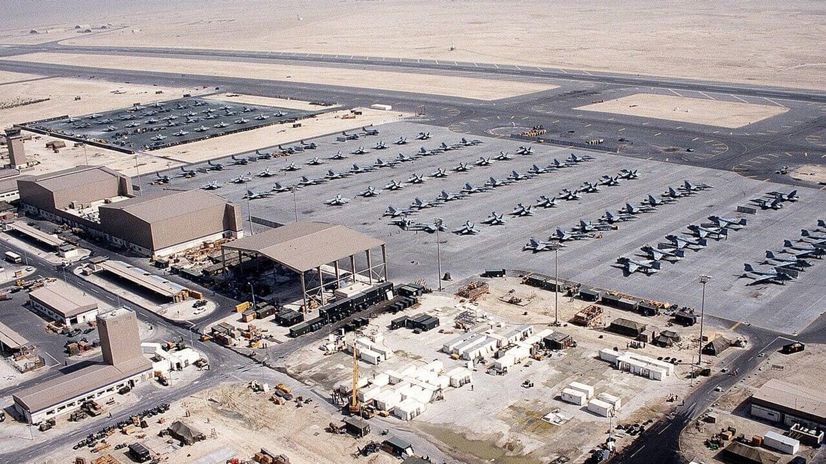 US Naval Support Activity Bahrain Fifth Fleet headquarters aerial view