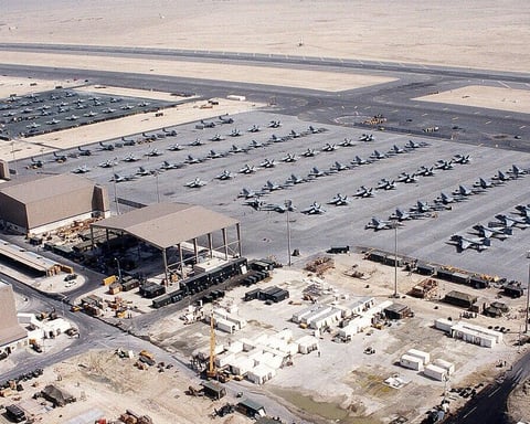 US Naval Support Activity Bahrain Fifth Fleet headquarters aerial view
