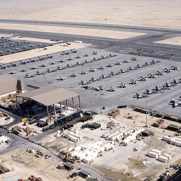 US Naval Support Activity Bahrain Fifth Fleet headquarters aerial view