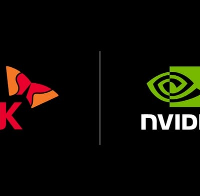 NVIDIA and SK Group logos representing their $500 billion AI partnership for South Korea