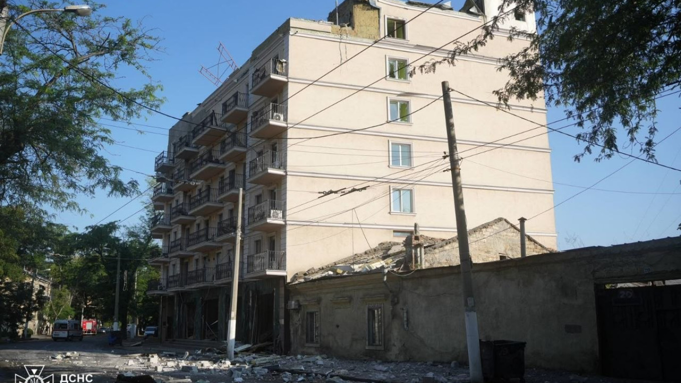 Aftermath of Russian strike on cargo ship at Odesa port, Ukraine, July 2026
