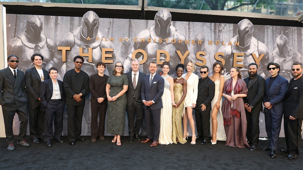 Christopher Nolan and cast at The Odyssey New York City premiere 2026