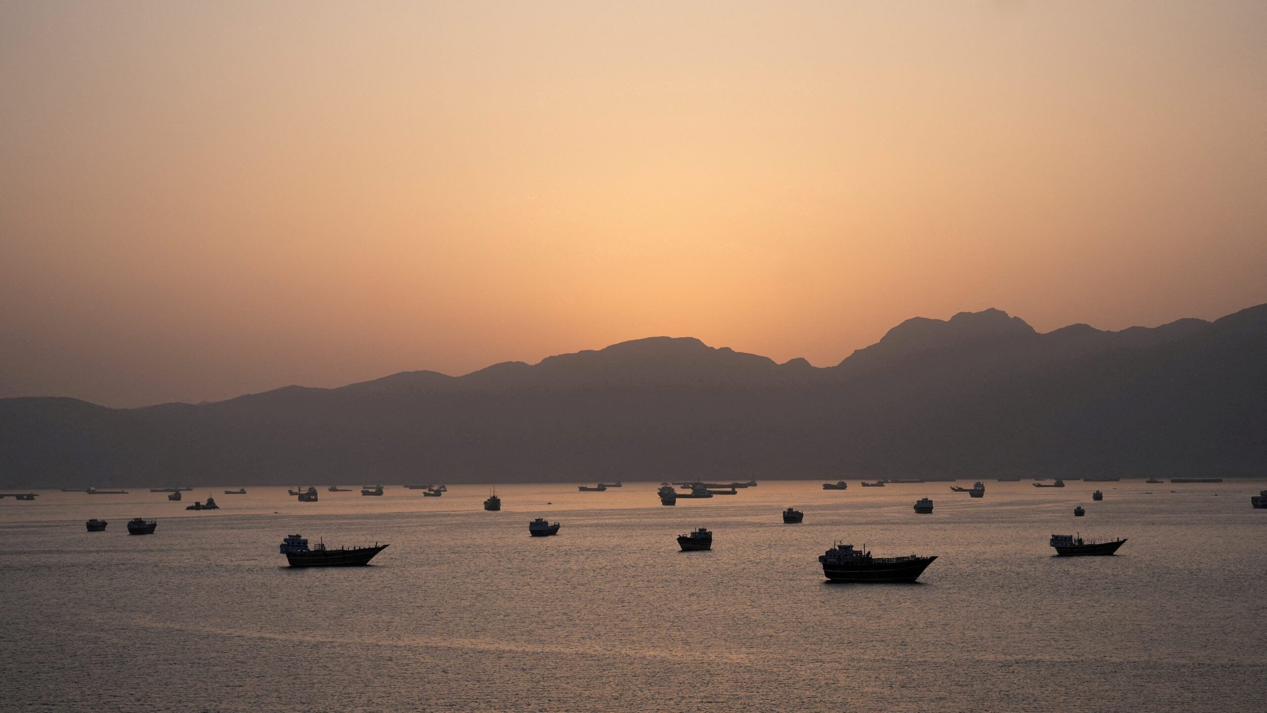 Ships passing near Musandam, Oman in the Strait of Hormuz, May 2026
