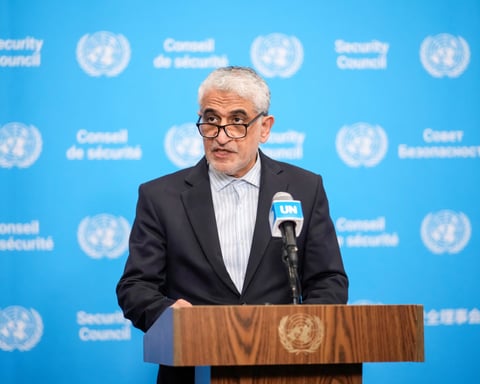 Iran's UN Ambassador Amir Saeid Iravani at the United Nations Security Council session on Iran's nuclear program, July 2026