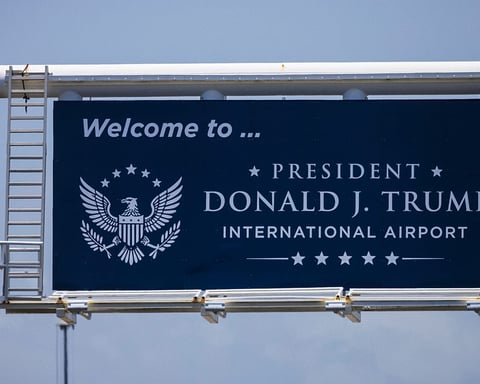 New sign at President Donald J. Trump International Airport formerly Palm Beach International