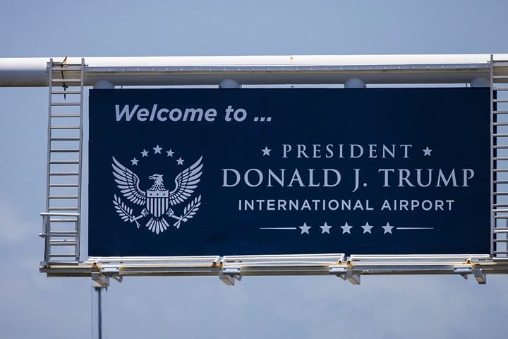 New sign at President Donald J. Trump International Airport formerly Palm Beach International