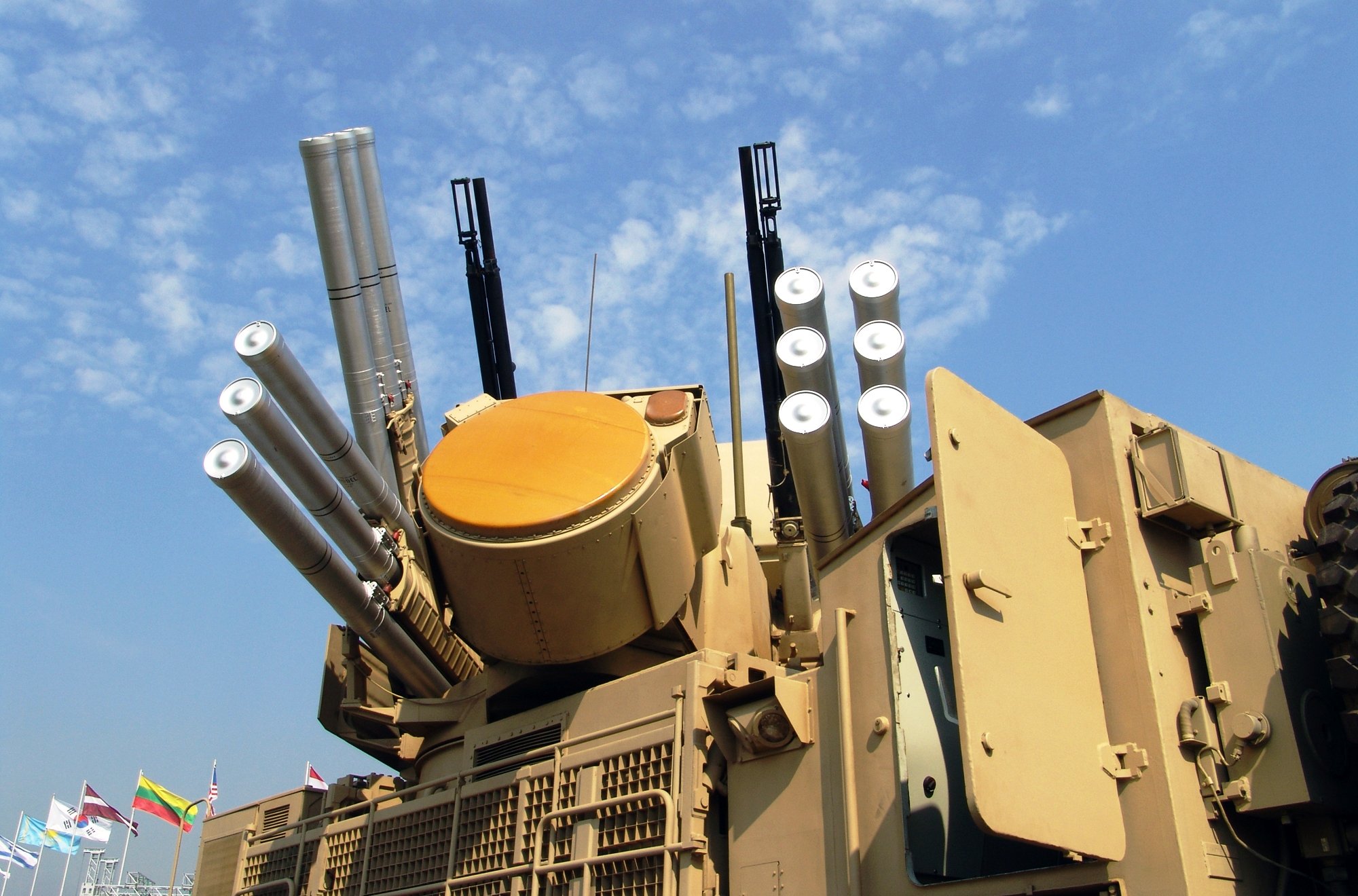 A Pantsir-S1 air defense system, the type of system Russia uses to intercept Ukrainian drones