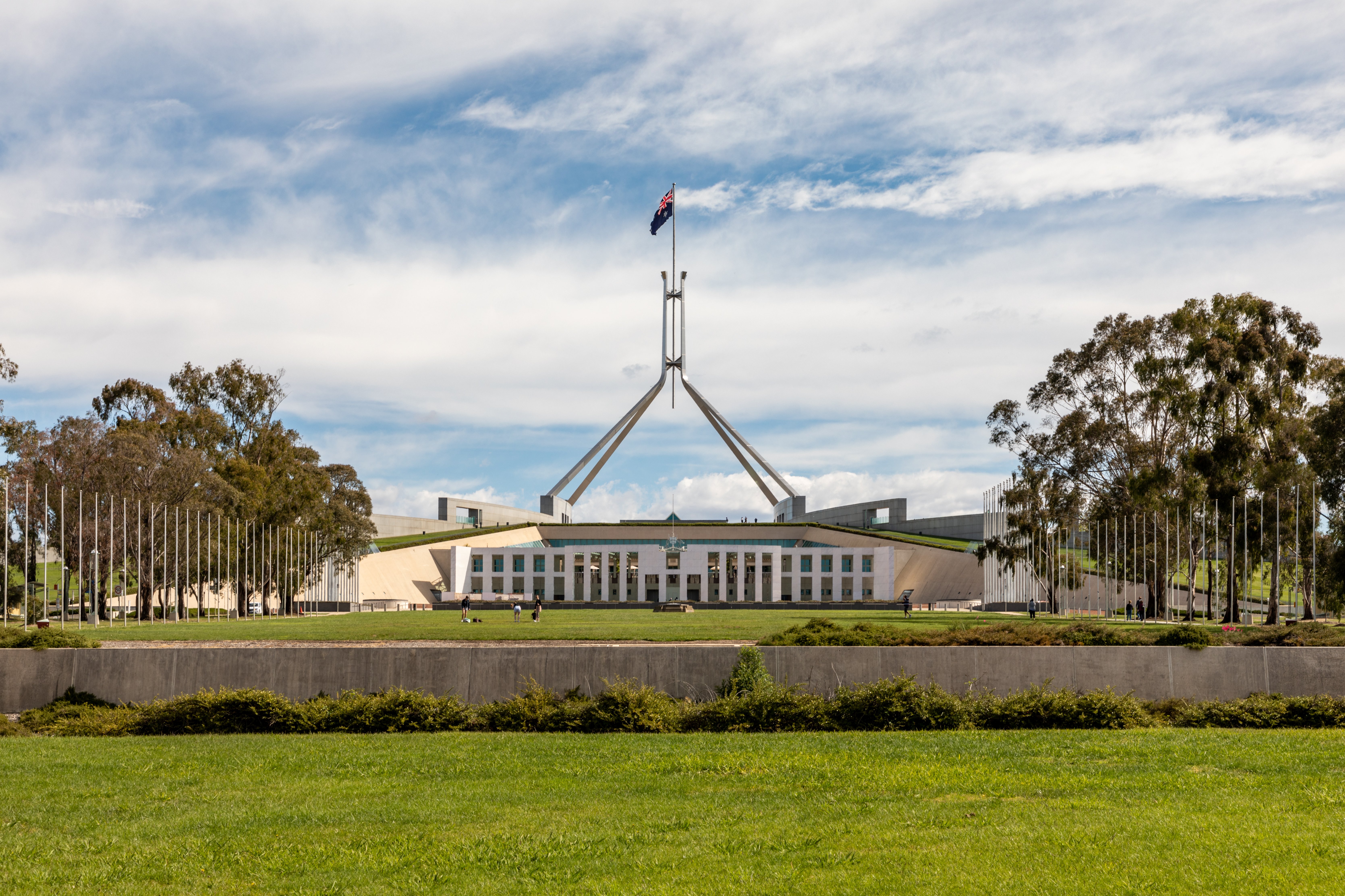 Parliament House in Canberra, Australia, where the health minister commented on global drug pricing pressures