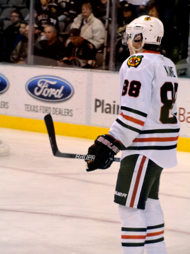Patrick Kane in Chicago Blackhawks uniform during NHL game