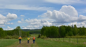 Pembina Pipeline right-of-way corridor through northeastern British Columbia forest terrain