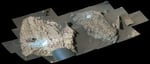NASA Perseverance rover Mastcam-Z image of the Cheyava Falls rock at Bright Angel formation in Jezero Crater Mars where macromolecular organic carbon was detected