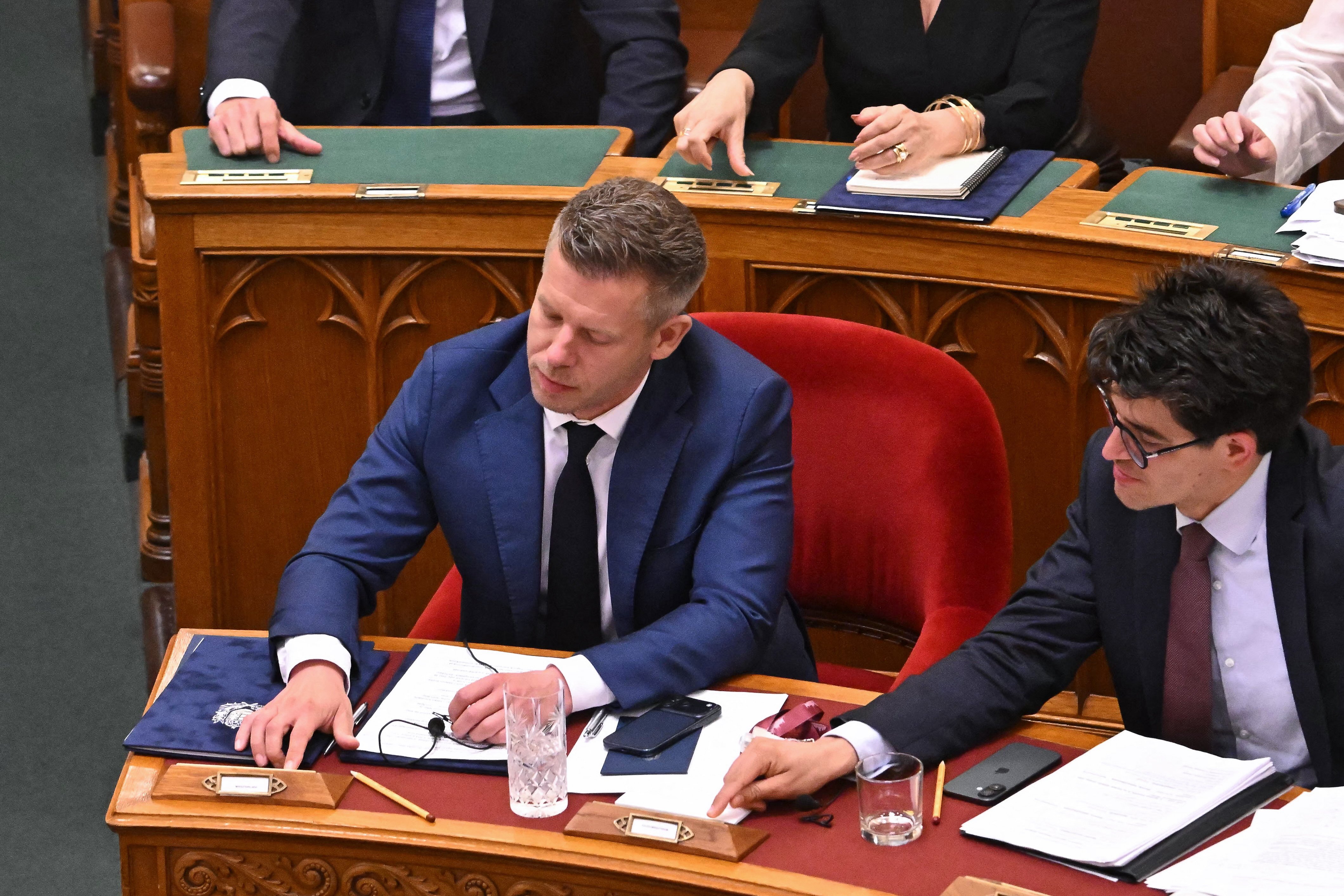 Hungarian Prime Minister Peter Magyar voting on a constitutional amendment in Budapest, June 2026