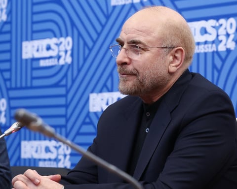 Iranian Parliament Speaker Mohammad Bagher Ghalibaf who served as Iran's chief negotiator in Doha