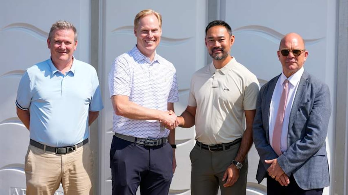 Official logos representing the PGA Tour, Asian Tour and DP World Tour multi-year partnership announced July 21 2026