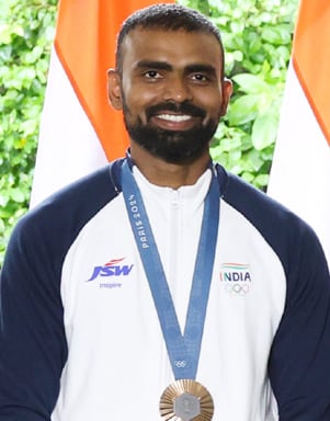 PR Sreejesh, former India goalkeeper and outgoing junior hockey coach, with his Paris Olympics bronze medal