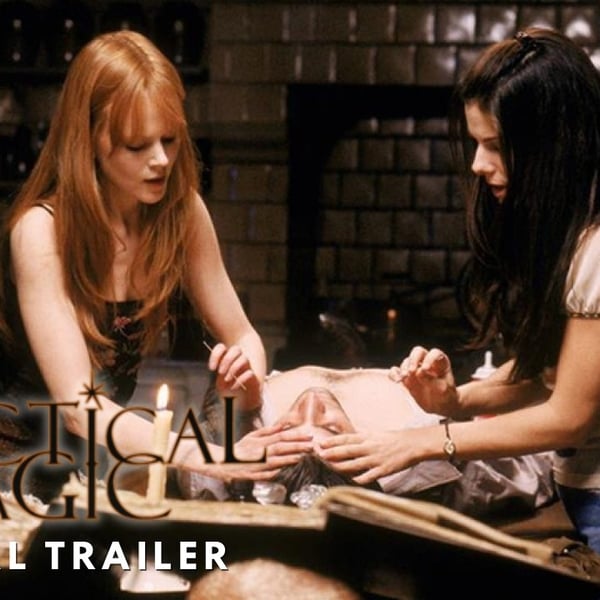 Scene from the official Practical Magic 2 trailer featuring Sandra Bullock and Nicole Kidman in the Warner Bros sequel