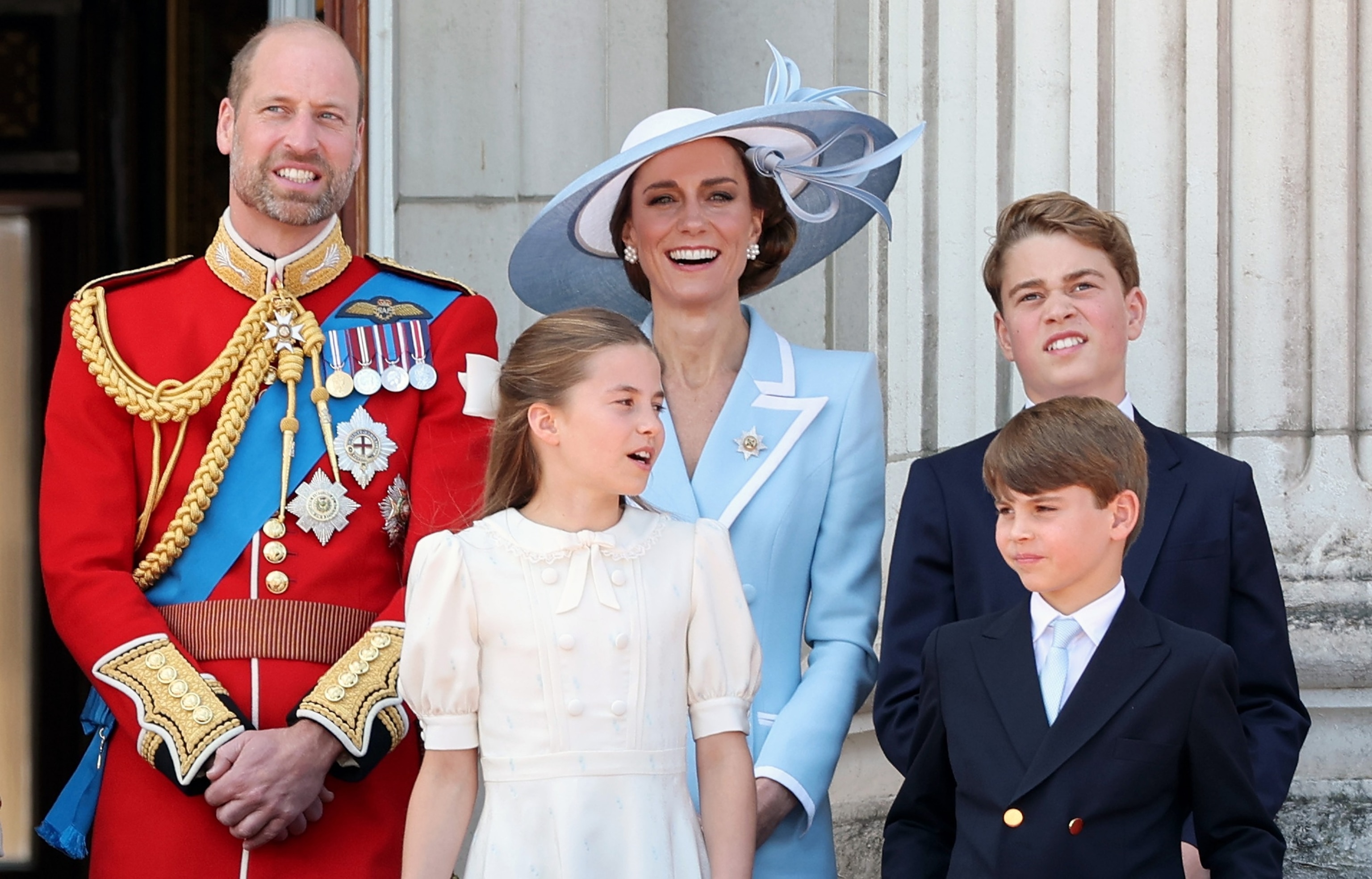 Prince George stands on the Buckingham Palace balcony during Trooping the Colour 2026