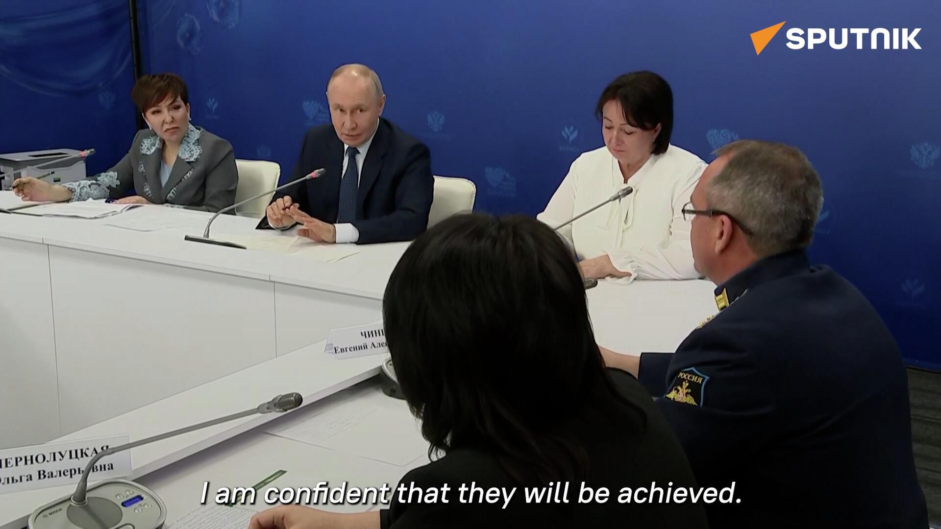Russian President Vladimir Putin discusses the formation of a security zone along Russia's border with Ukraine