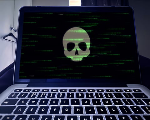 Cybersecurity ransomware attack computer screen showing encrypted files