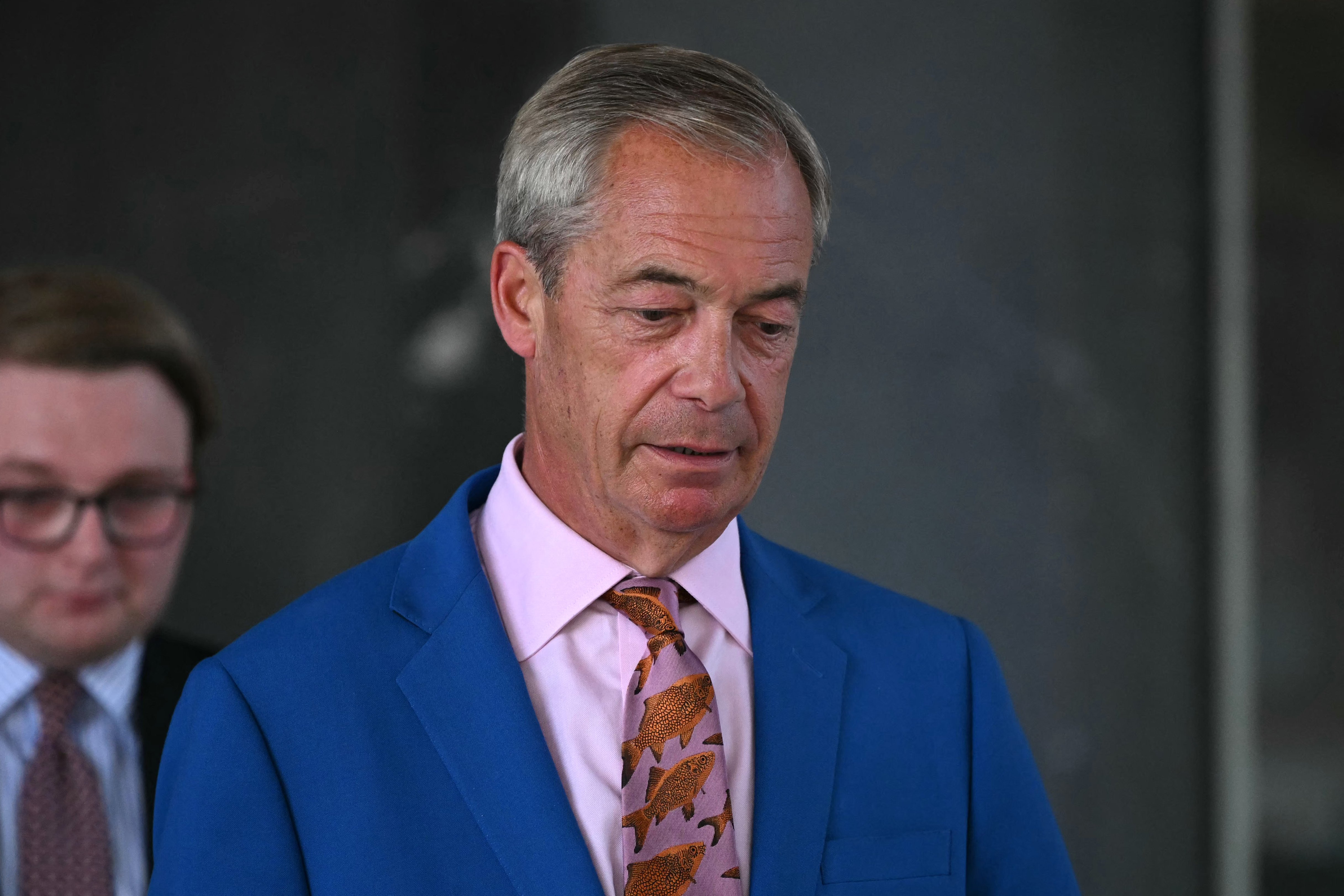 Nigel Farage at a Reform UK political event