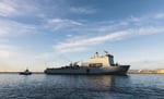 RFA Lyme Bay minehunting mothership heading to the Strait of Hormuz, June 2026
