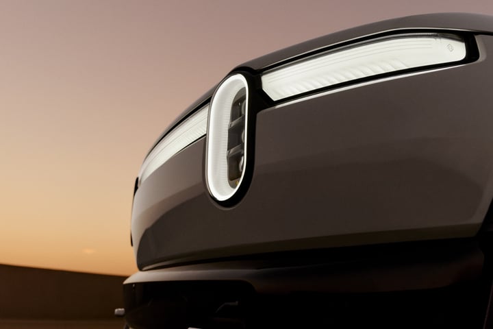 Rivian R2 electric SUV headlight as the company beats Q2 2026 delivery targets and raises guidance