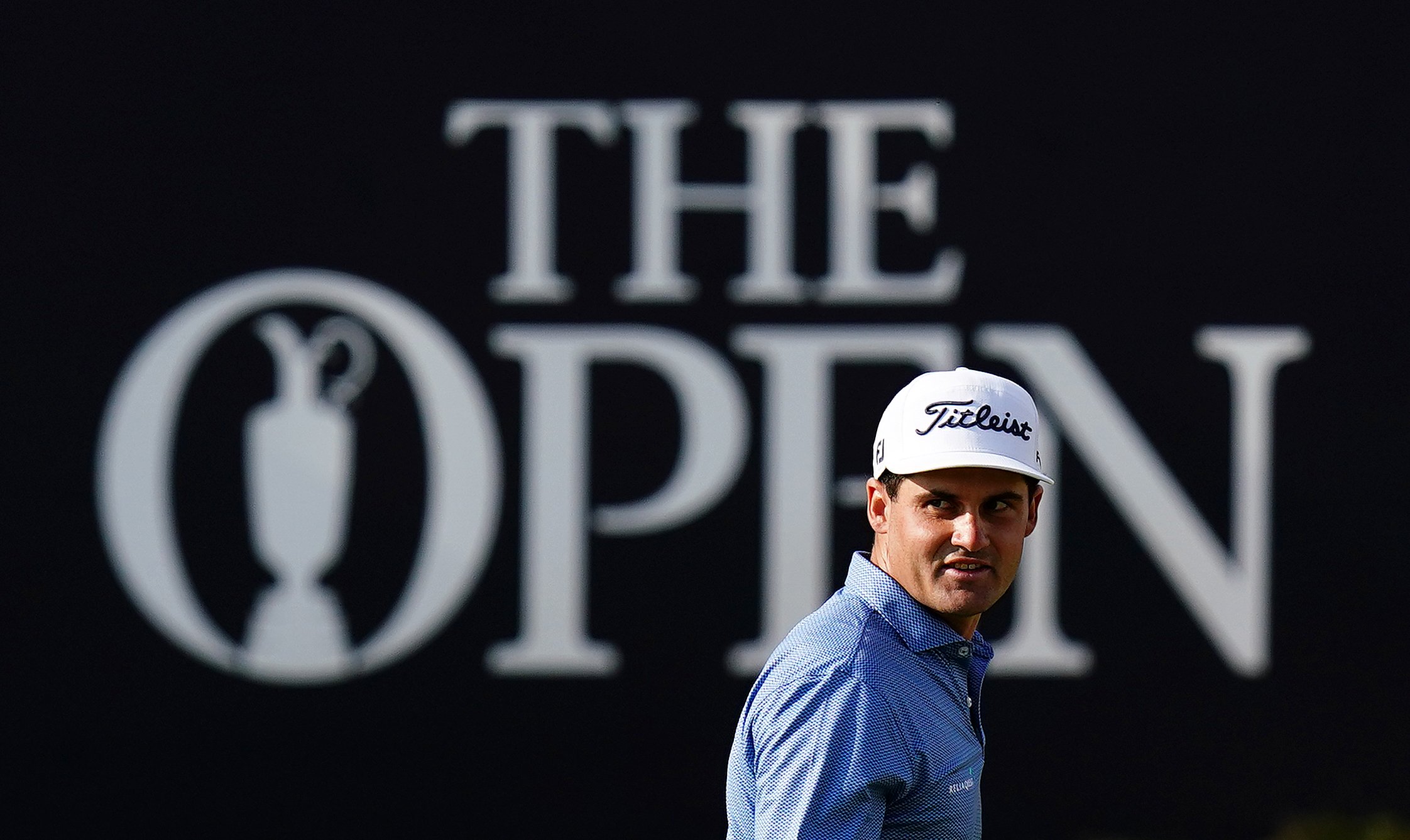 Jackson Suber of the United States on the 18th green at Royal Birkdale during round one of The Open Championship 2026