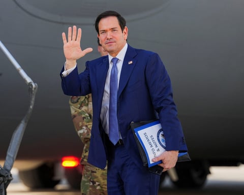 US Secretary of State Marco Rubio at GCC summit in Bahrain discussing Gulf states position on Iran deal